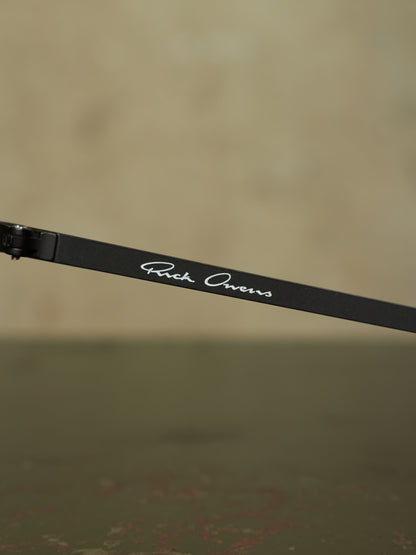 Rick Owens SS22 “FOGACHINE” Matte Black Stainless Steel Brown Tinted Mask Sunglasses Shield