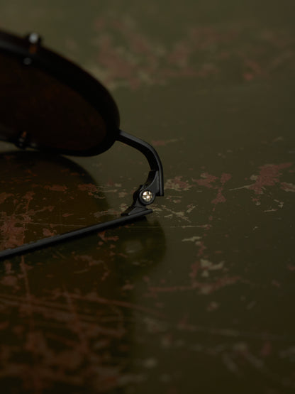 Rick Owens SS22 “FOGACHINE” Matte Black Stainless Steel Brown Tinted Mask Sunglasses Shield