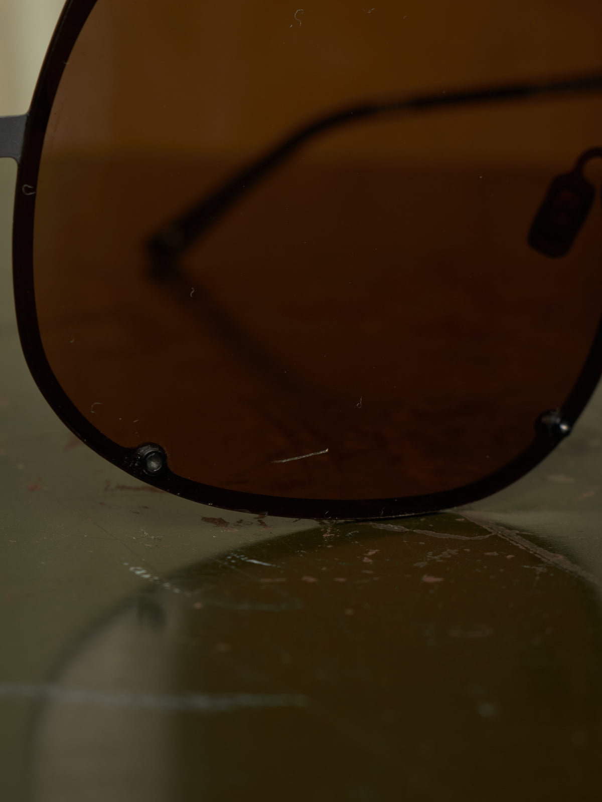 Rick Owens SS22 “FOGACHINE” Matte Black Stainless Steel Brown Tinted Mask Sunglasses Shield