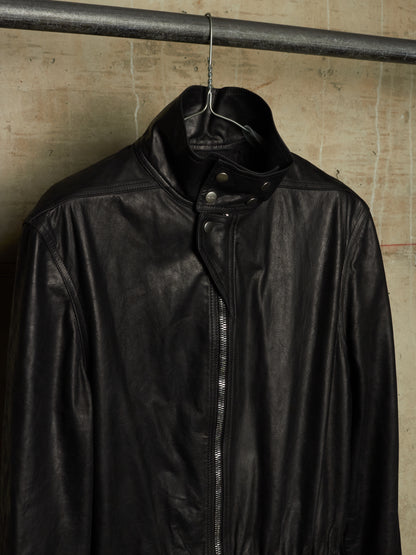 Rick Owens SS24 "LIDO" Black Calf Leather LUXOR Flightsuit