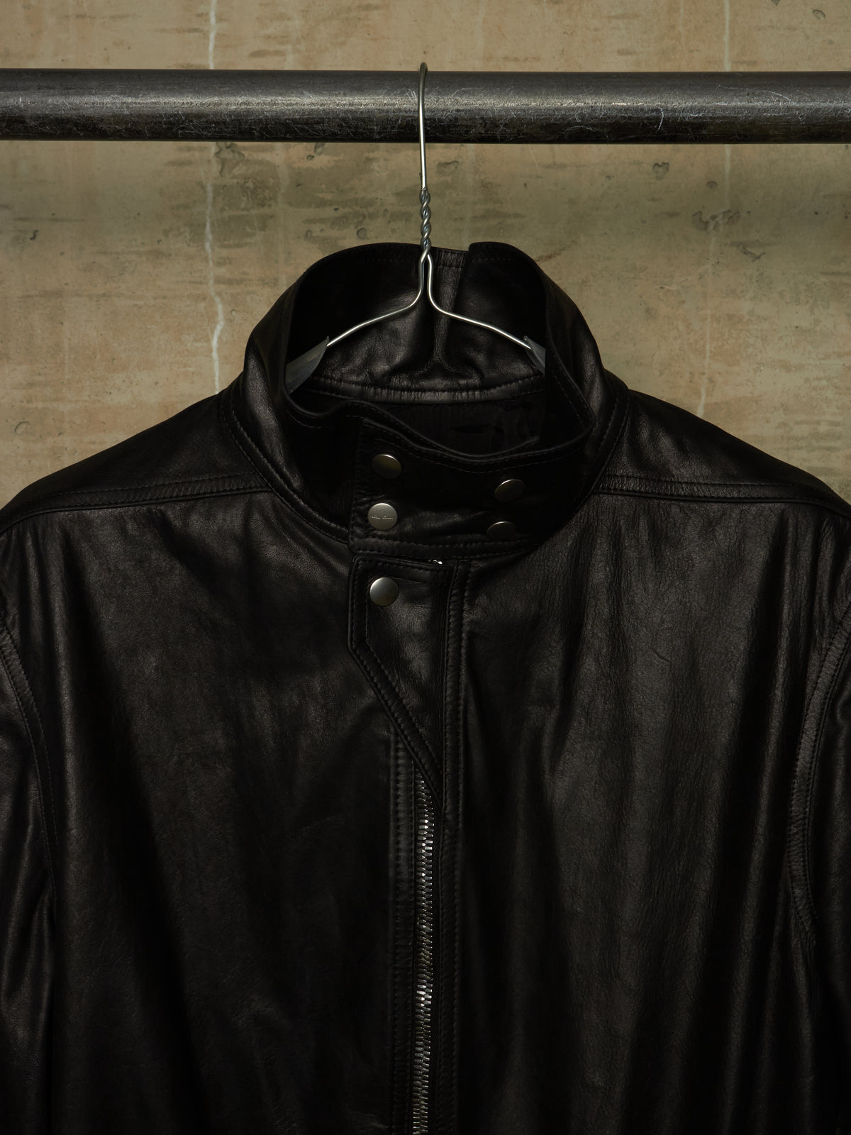 Rick Owens SS24 "LIDO" Black Calf Leather LUXOR Flightsuit