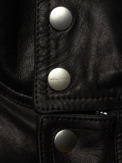 Rick Owens SS24 "LIDO" Black Calf Leather LUXOR Flightsuit