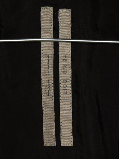 Rick Owens SS24 "LIDO" Black Calf Leather LUXOR Flightsuit