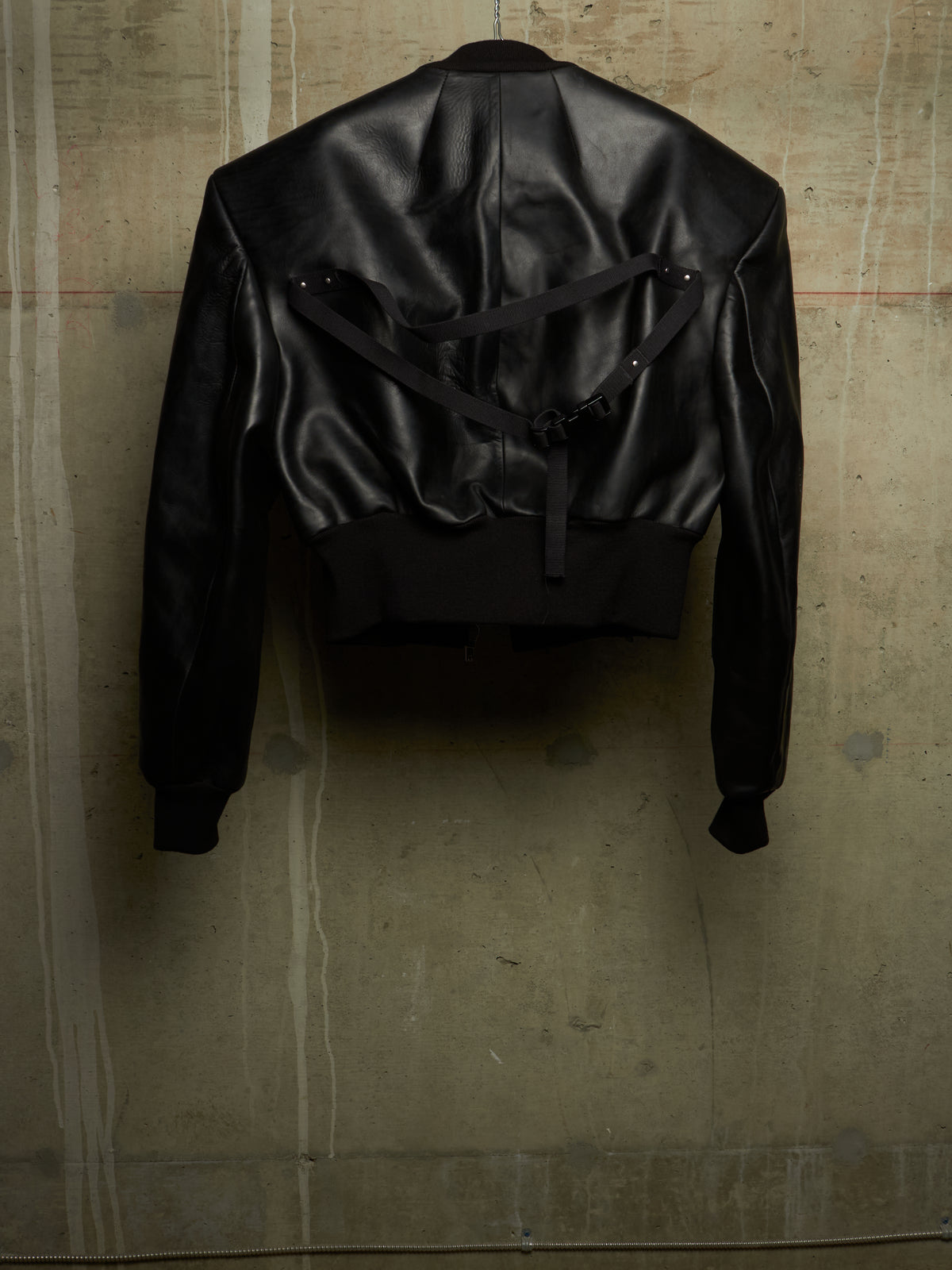 Rick Owens SS24 "LIDO" Black Oiled Calf Leather EDFU Tatlin Flight Jacket