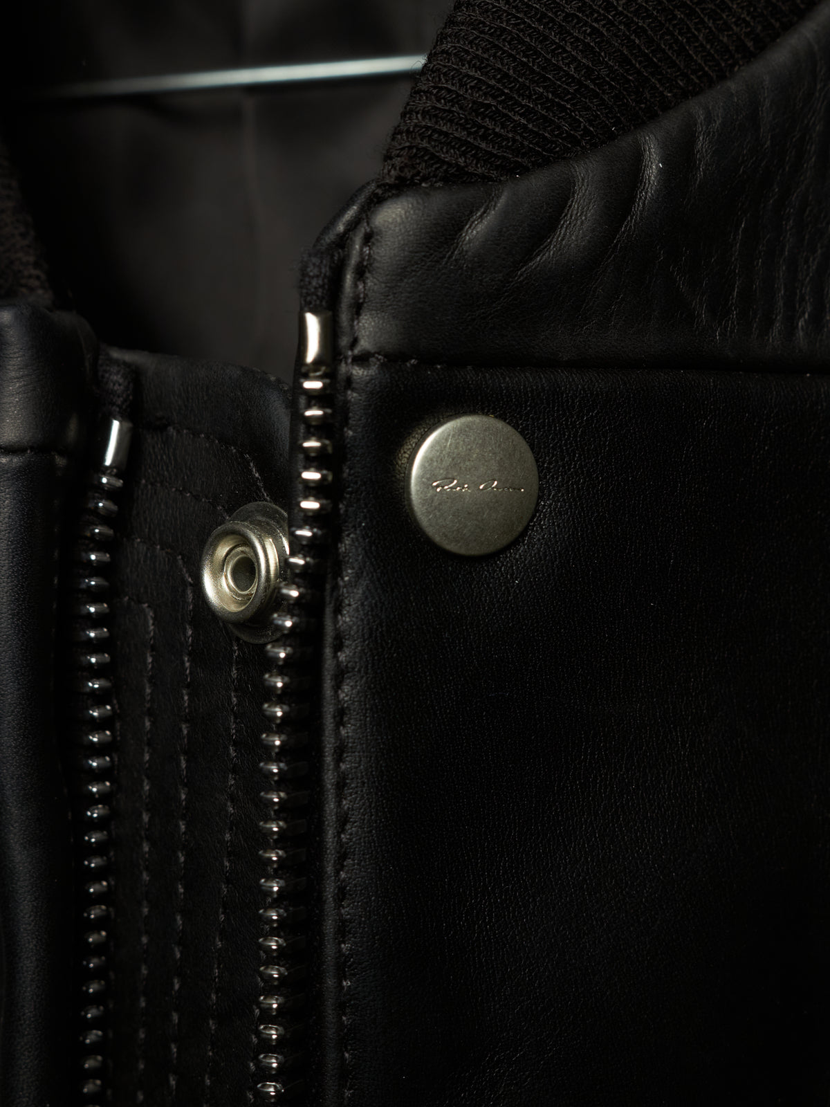 Rick Owens SS24 "LIDO" Black Oiled Calf Leather EDFU Tatlin Flight Jacket