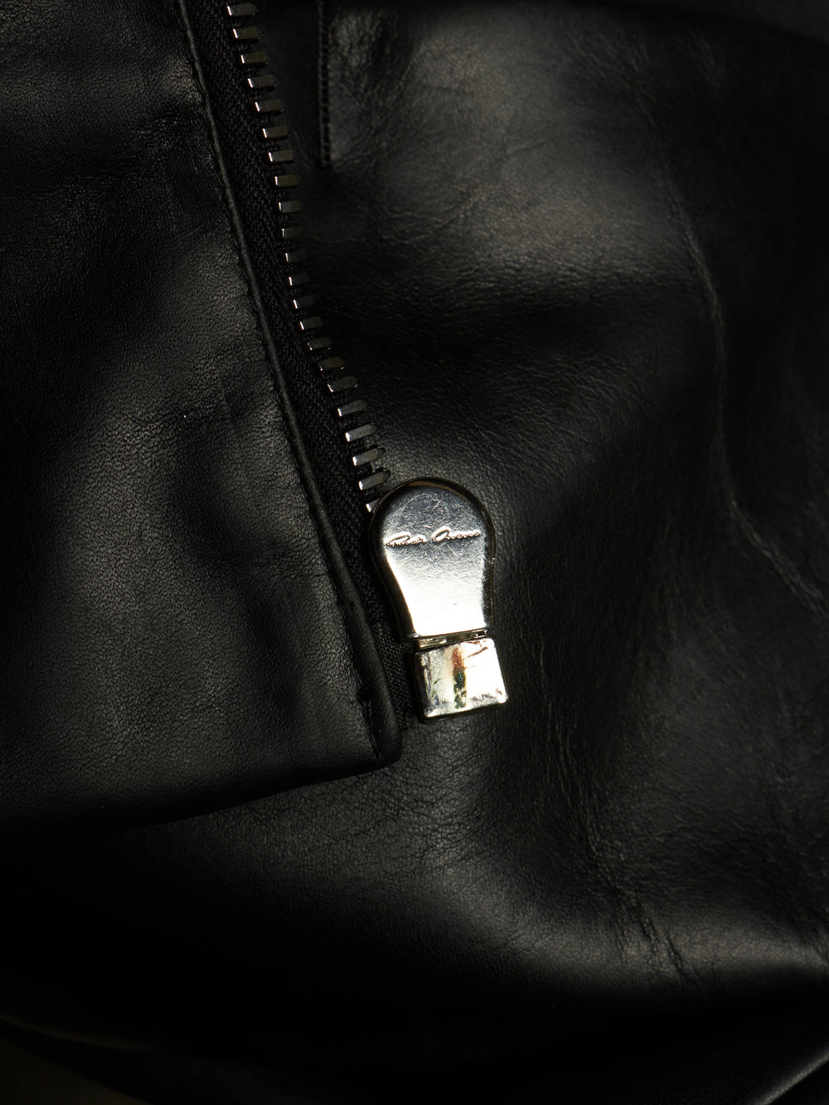 Rick Owens SS24 "LIDO" Black Oiled Calf Leather EDFU Tatlin Flight Jacket