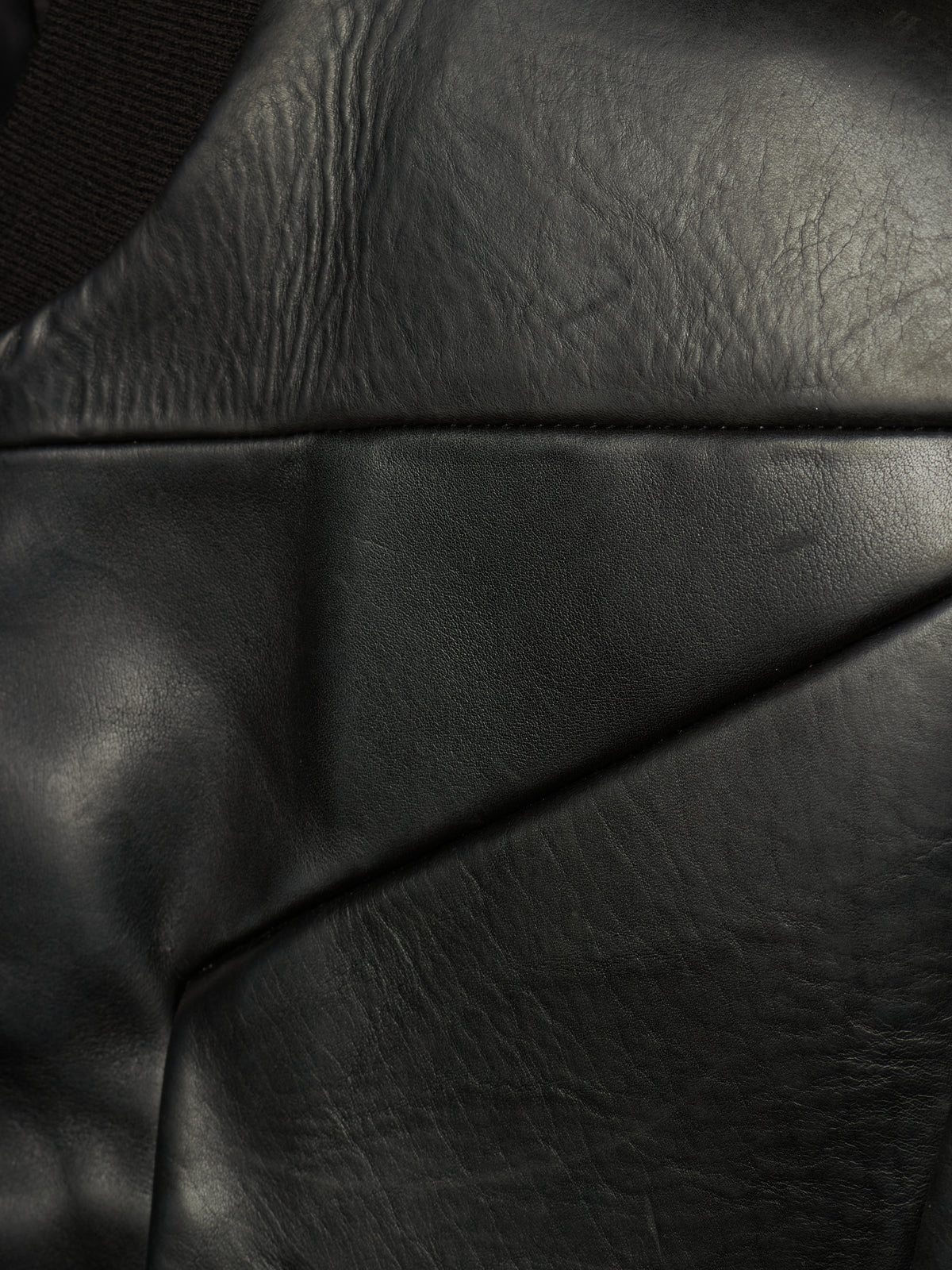 Rick Owens SS24 "LIDO" Black Oiled Calf Leather EDFU Tatlin Flight Jacket