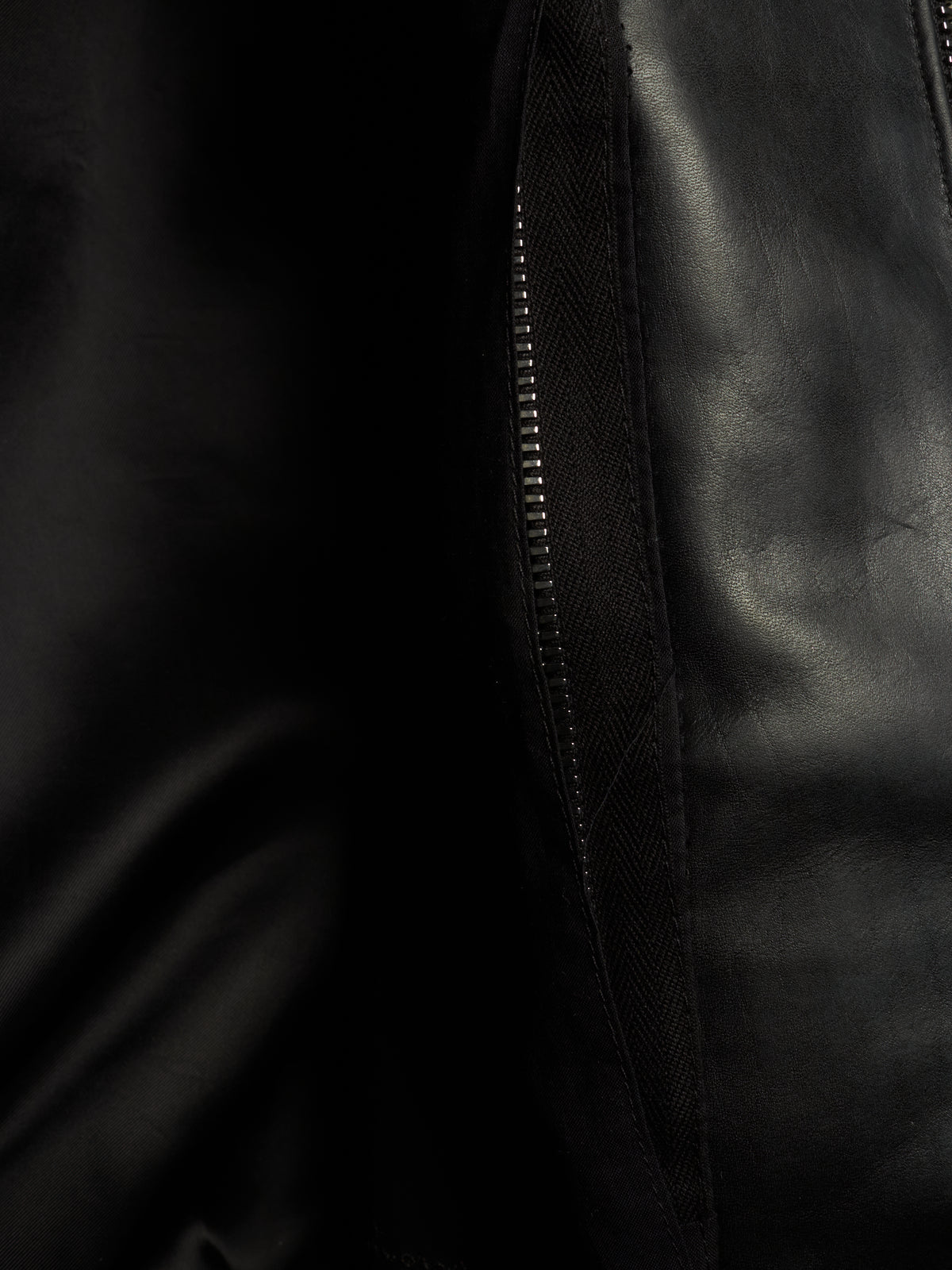 Rick Owens SS24 "LIDO" Black Oiled Calf Leather EDFU Tatlin Flight Jacket