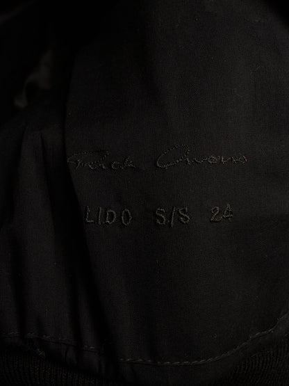Rick Owens SS24 "LIDO" Black Oiled Calf Leather EDFU Tatlin Flight Jacket