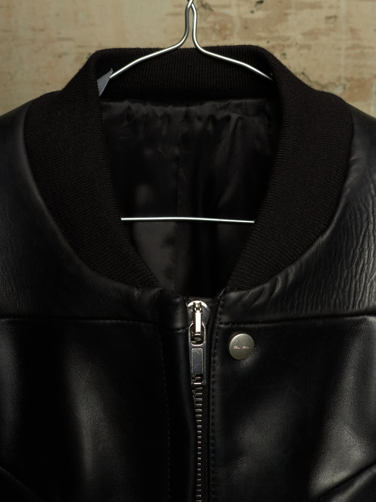Rick Owens SS24 "LIDO" Black Oiled Calf Leather EDFU Tatlin Flight Jacket