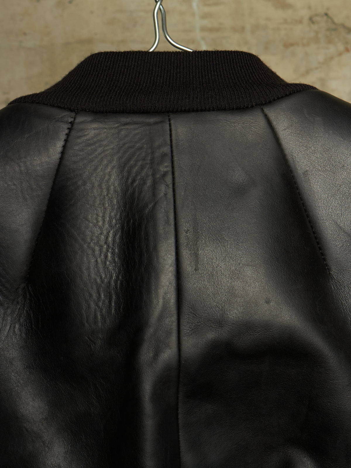 Rick Owens SS24 "LIDO" Black Oiled Calf Leather EDFU Tatlin Flight Jacket