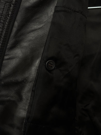 Rick Owens SS25 "HOLLYWOOD" Black Tomponato Calf Leather Cropped Girdered Bomber Jacket