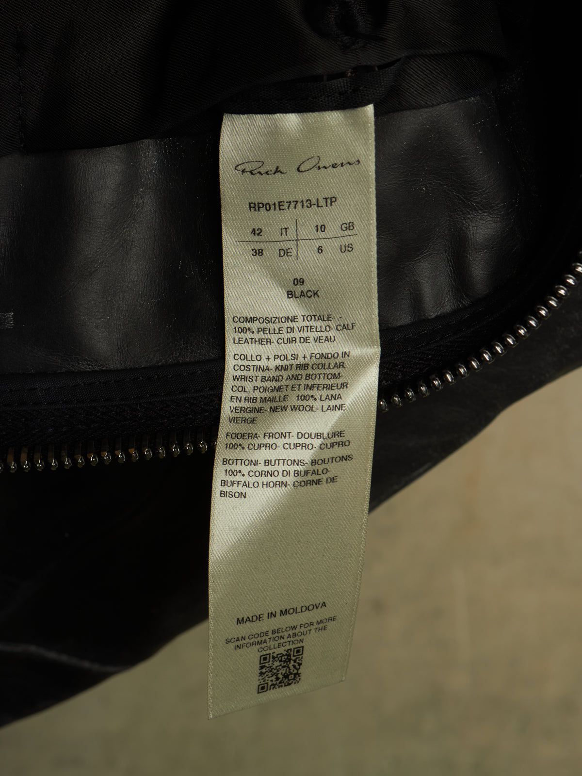 Rick Owens SS25 "HOLLYWOOD" Black Tomponato Calf Leather Cropped Girdered Bomber Jacket