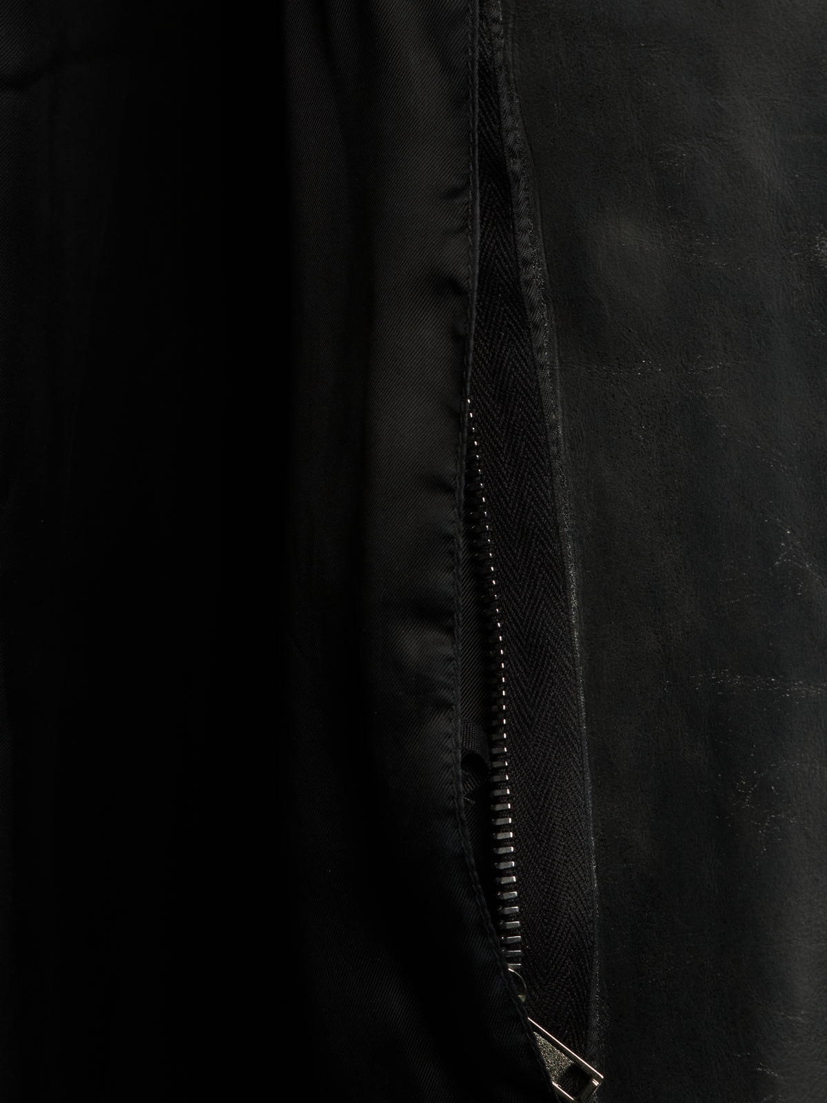 Rick Owens SS25 "HOLLYWOOD" Black Tamponato Calf Leather Lido Coat