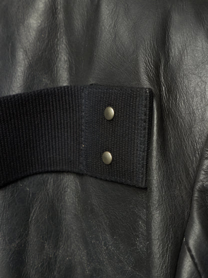 Rick Owens SS25 "HOLLYWOOD" Black Tamponato Calf Leather Lido Coat