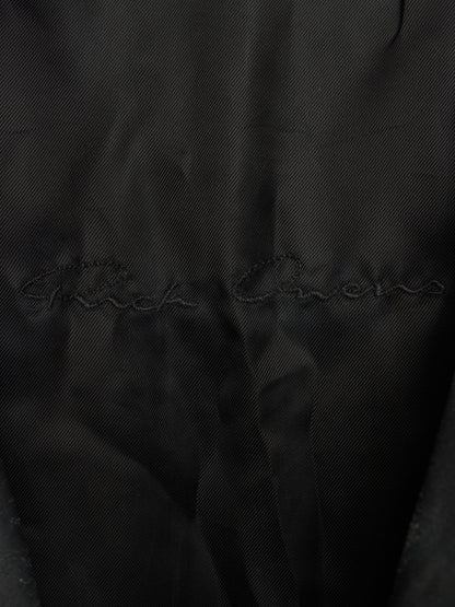Rick Owens SS25 "HOLLYWOOD" Black Tamponato Calf Leather Lido Coat