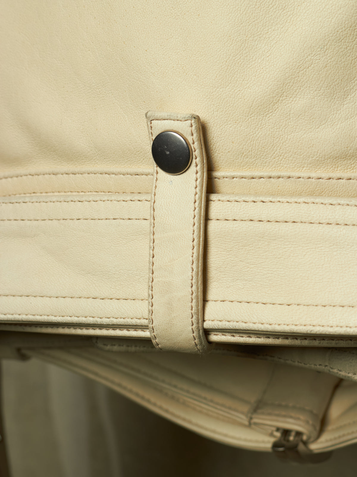 Rick Owens SS25 "HOLLYWOOD" PARCHMENT Cropped Luke Stooges Lamb Leather Jacket