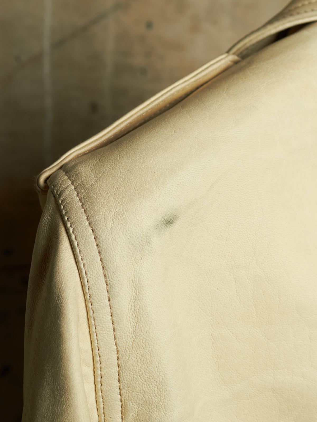 Rick Owens SS25 "HOLLYWOOD" PARCHMENT Cropped Luke Stooges Lamb Leather Jacket