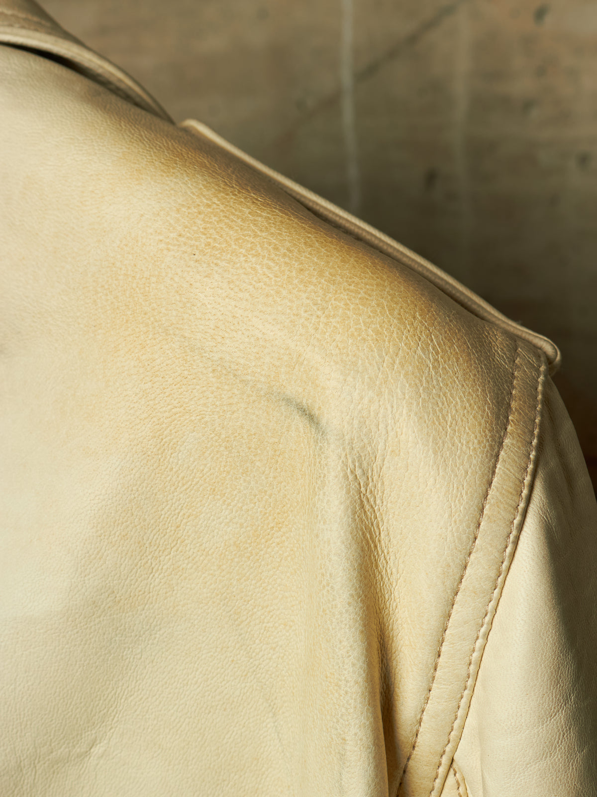Rick Owens SS25 "HOLLYWOOD" PARCHMENT Cropped Luke Stooges Lamb Leather Jacket