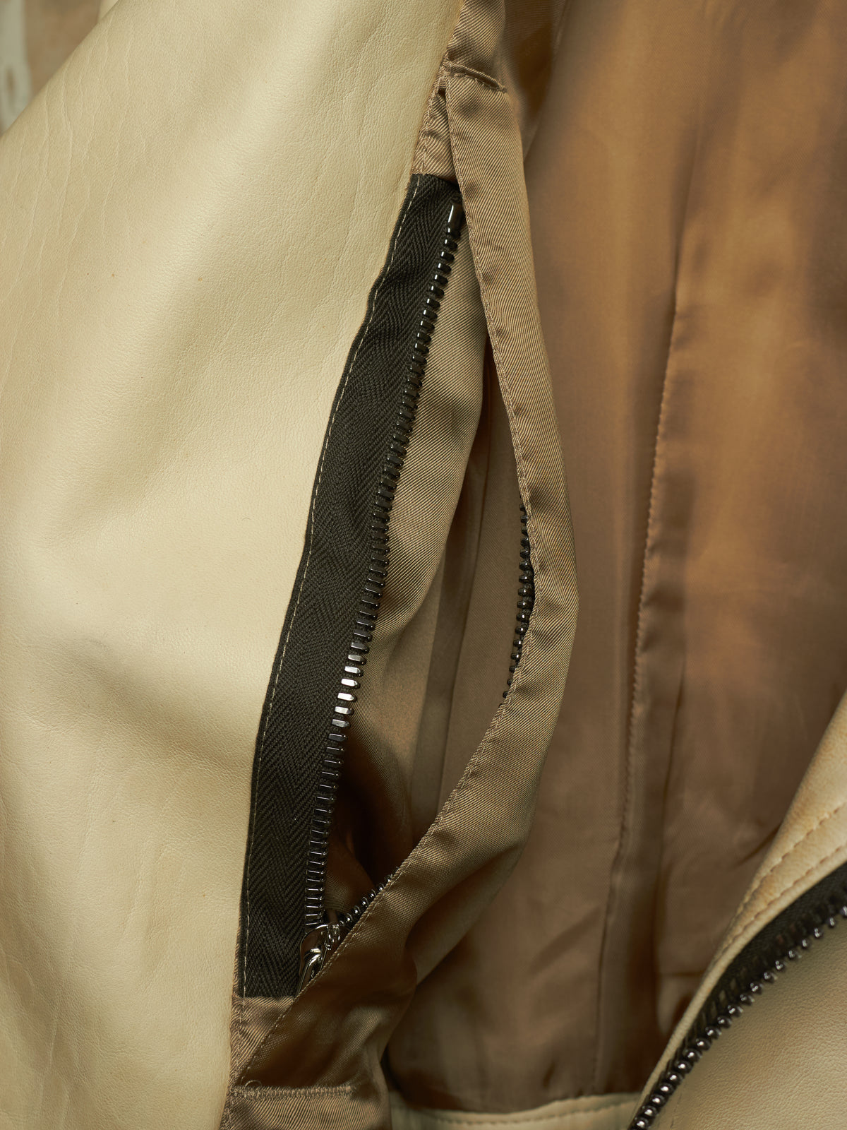 Rick Owens SS25 "HOLLYWOOD" PARCHMENT Cropped Luke Stooges Lamb Leather Jacket
