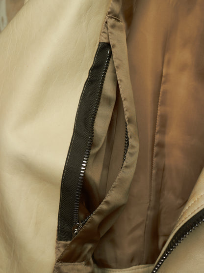 Rick Owens SS25 "HOLLYWOOD" PARCHMENT Cropped Luke Stooges Lamb Leather Jacket