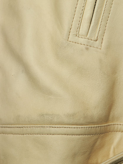 Rick Owens SS25 "HOLLYWOOD" PARCHMENT Cropped Luke Stooges Lamb Leather Jacket