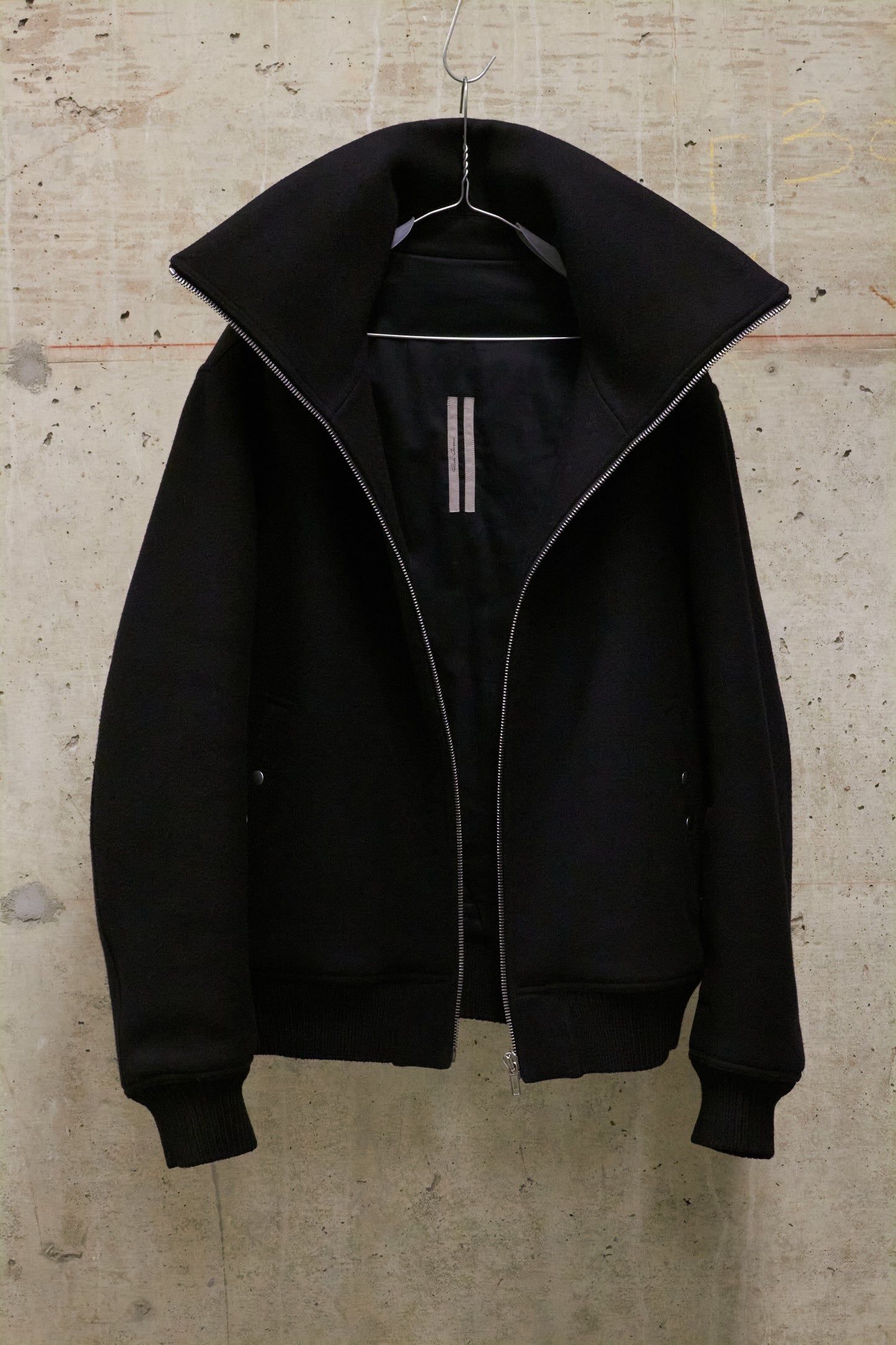 Rick Owens AW25 "CONCORDIANS" Wool Blixa Dracucollar Padded Bomber Jacket