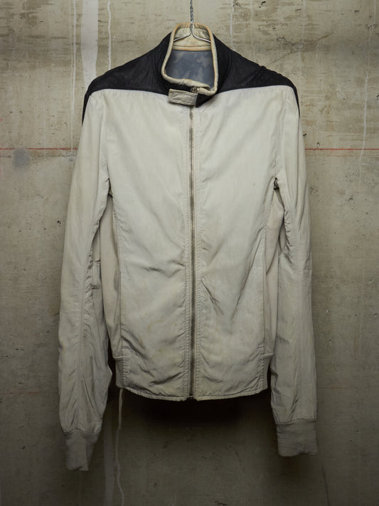 Rick Owens AW04 "QUEEN" PEARL / BLACK Hybrid Lambskin Leather Rider Jacket
