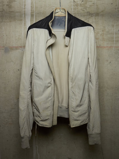Rick Owens AW04 "QUEEN" PEARL / BLACK Hybrid Lambskin Leather Rider Jacket