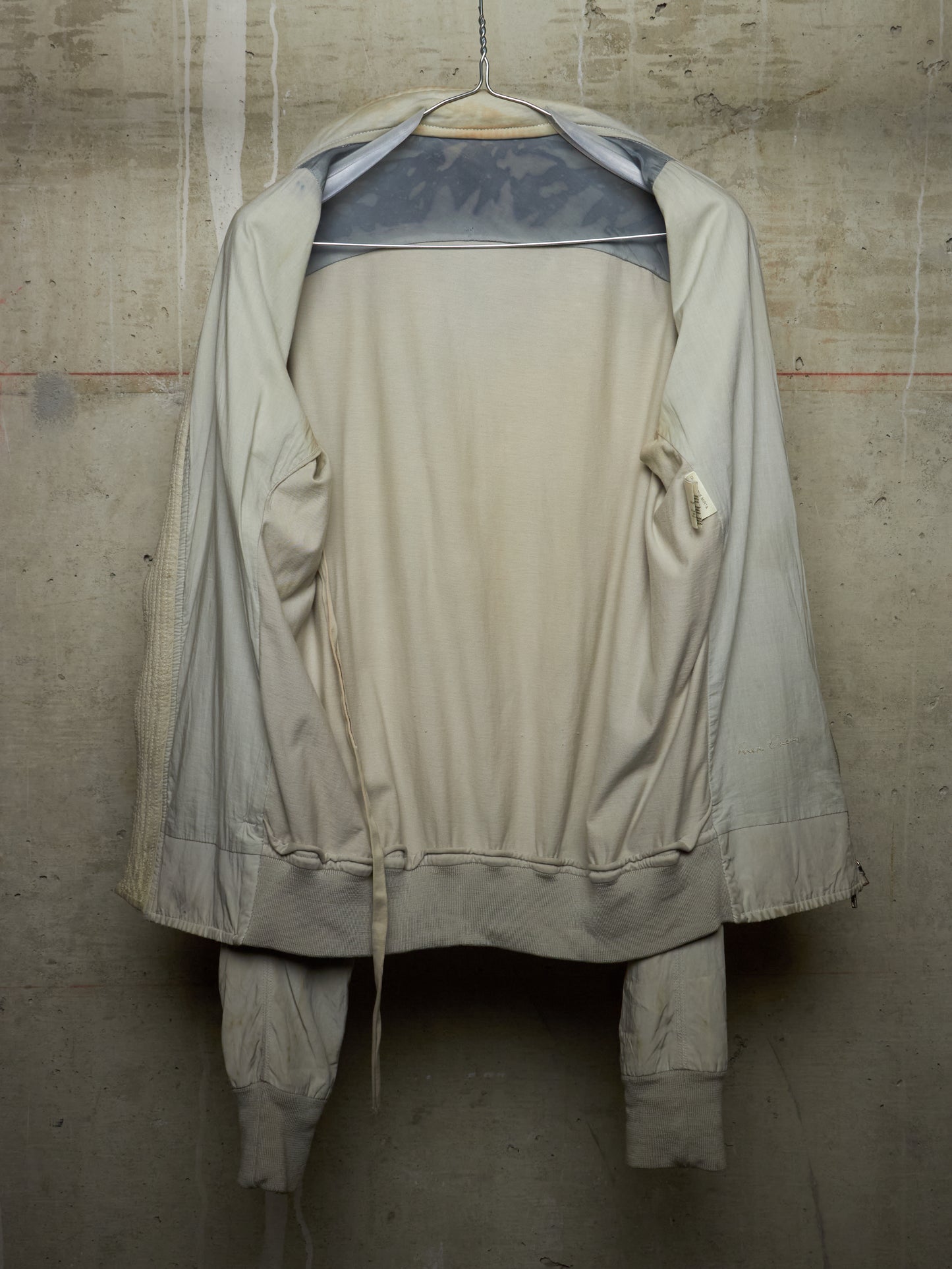 Rick Owens AW04 "QUEEN" PEARL / BLACK Hybrid Lambskin Leather Rider Jacket