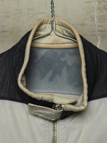 Rick Owens AW04 "QUEEN" PEARL / BLACK Hybrid Lambskin Leather Rider Jacket