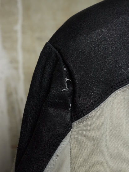 Rick Owens AW04 "QUEEN" PEARL / BLACK Hybrid Lambskin Leather Rider Jacket