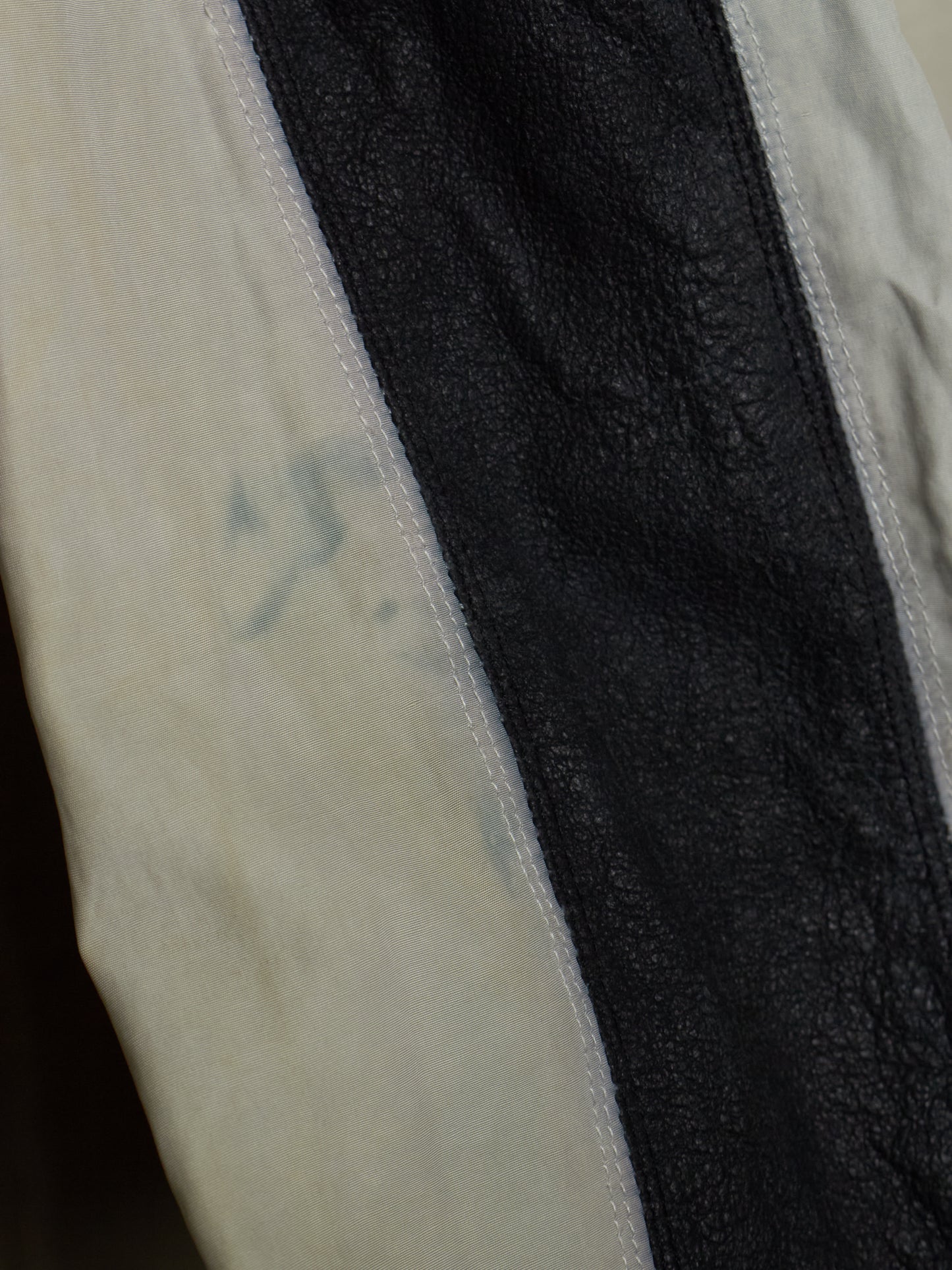 Rick Owens AW04 "QUEEN" PEARL / BLACK Hybrid Lambskin Leather Rider Jacket