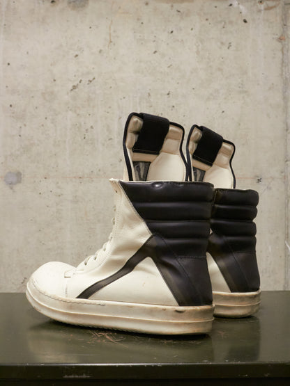 Rick Owens AW21 "GETHSEMANE" MILK BLACK Geobasket Calf Leather Sneaker