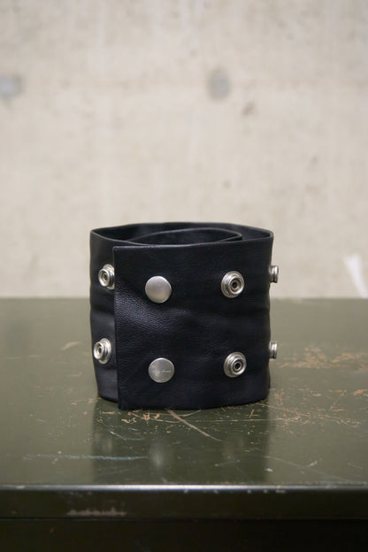 Rick Owens AW23 “LUXOR” Lambskin Leather Metal Snap Button Collar