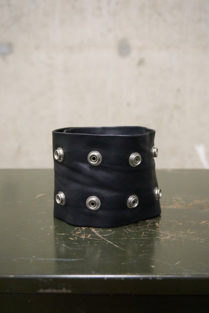 Rick Owens AW23 “LUXOR” Lambskin Leather Metal Snap Button Collar