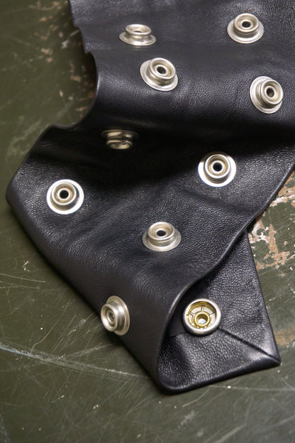 Rick Owens AW23 “LUXOR” Lambskin Leather Metal Snap Button Collar