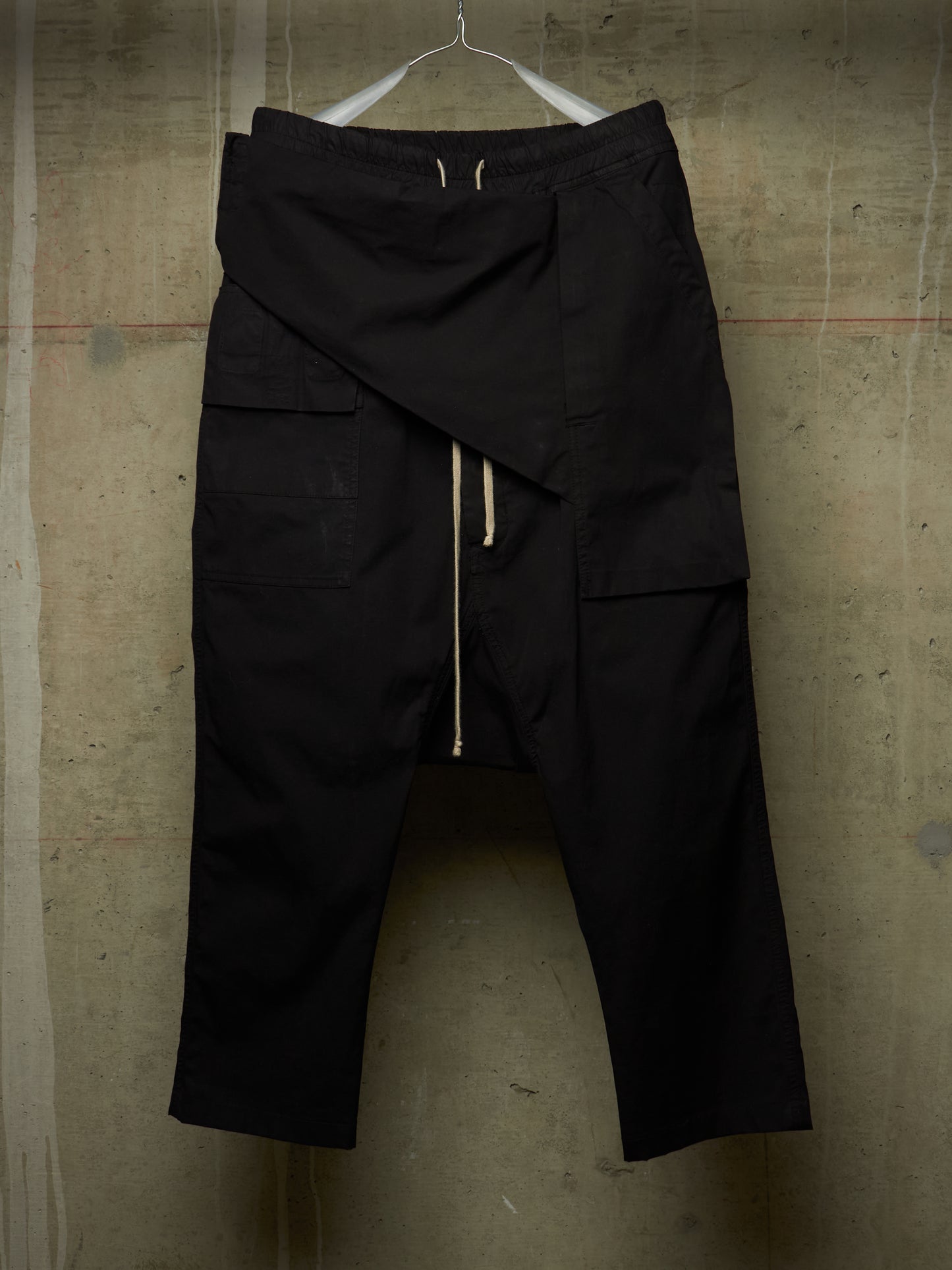 Rick Owens DRKSHDW AW15 "SPHINX" Black Drop-crotch Memphis Cargo Pants
