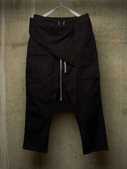 Rick Owens DRKSHDW AW15 "SPHINX" Black Drop-crotch Memphis Cargo Pants