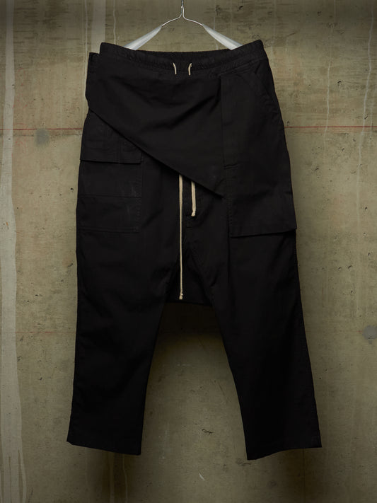 Rick Owens DRKSHDW AW15 "SPHINX" Black Drop-crotch Memphis Cargo Pants