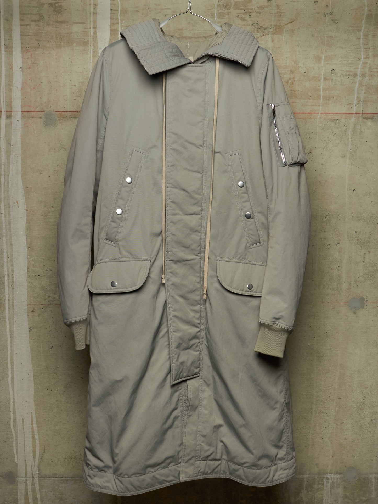 Rick Owens DRKSHDW AW17 "GLITTER" GREY Exploder Hood Long Padded Parka