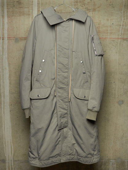 Rick Owens DRKSHDW AW17 "GLITTER" GREY Exploder Hood Long Padded Parka