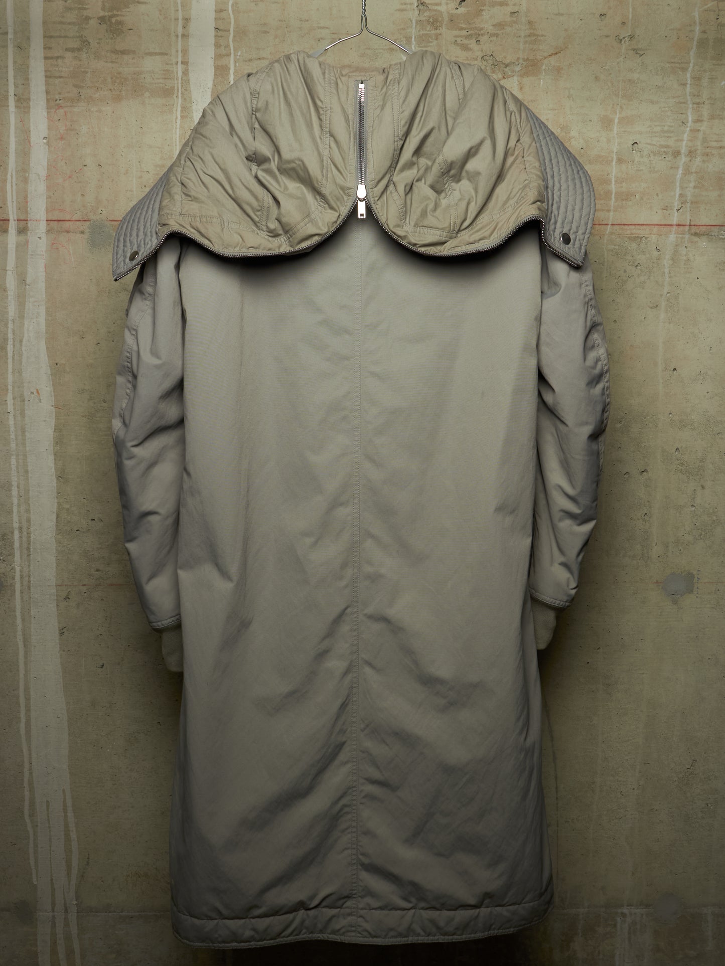 Rick Owens DRKSHDW AW17 "GLITTER" GREY Hooded Long Padded Parka