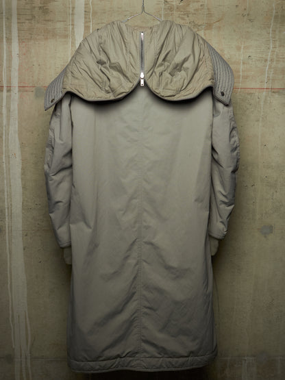 Rick Owens DRKSHDW AW17 "GLITTER" GREY Hooded Long Padded Parka