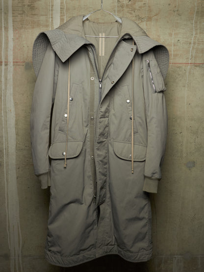 Rick Owens DRKSHDW AW17 "GLITTER" GREY Hooded Long Padded Parka