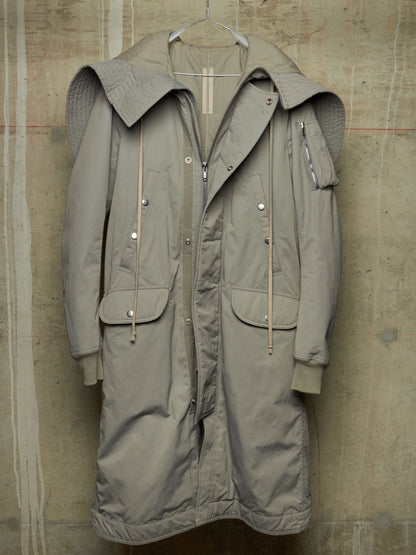 Rick Owens DRKSHDW AW17 "GLITTER" GREY Exploder Hood Long Padded Parka