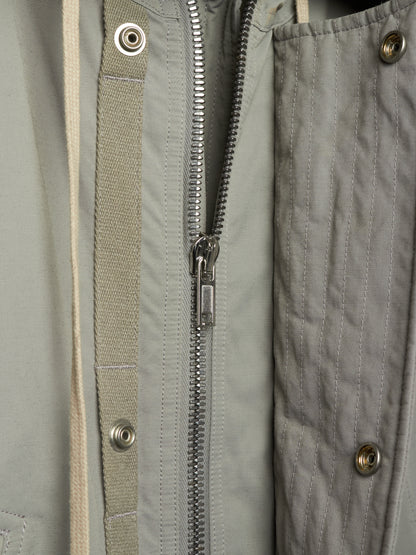 Rick Owens DRKSHDW AW17 "GLITTER" GREY Hooded Long Padded Parka