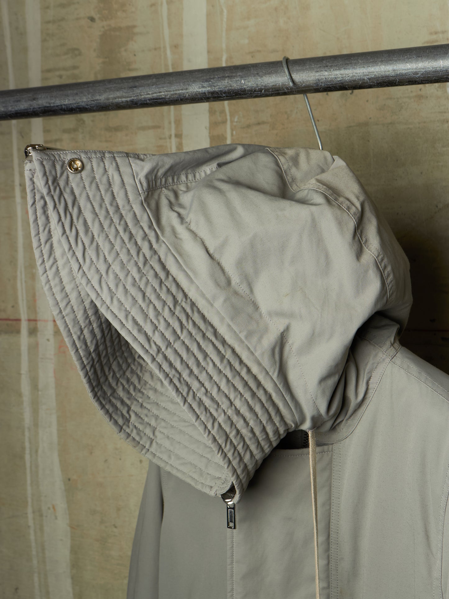 Rick Owens DRKSHDW AW17 "GLITTER" GREY Hooded Long Padded Parka