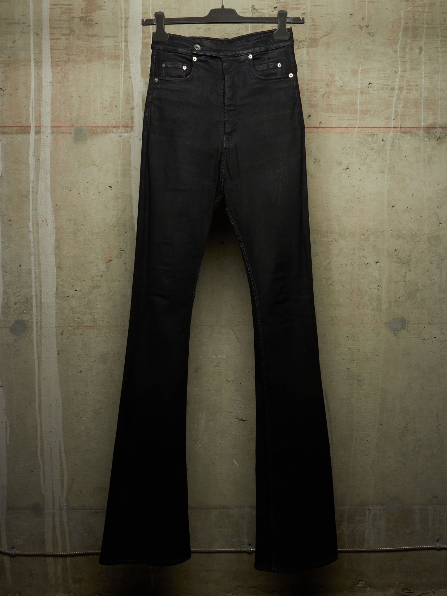 Rick Owens DRKSHDW AW21 "GETHSEMANE" 'BOLANS BOOTCUT' Waxed Flare Denim