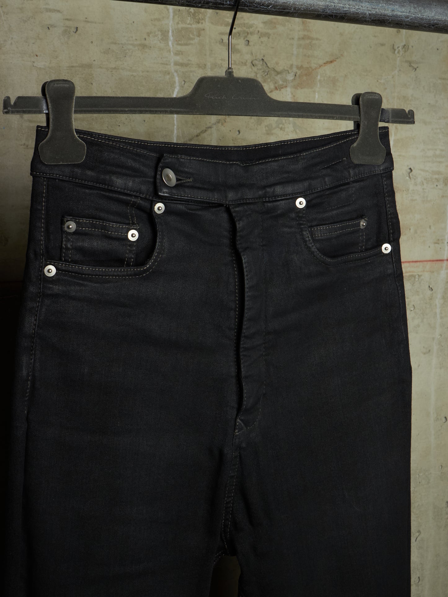 Rick Owens DRKSHDW AW21 "GETHSEMANE" 'BOLANS BOOTCUT' Waxed Flare Denim